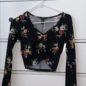 Long sleeve spandex crop top